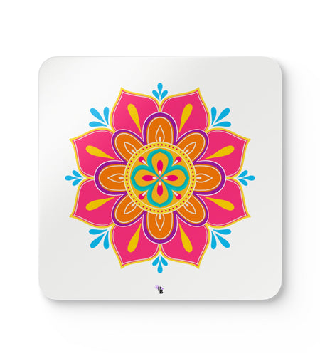 Vibrant Mandala Cork Coaster Set | Colorful Drink Coasters, Eco-Friendly Decor
