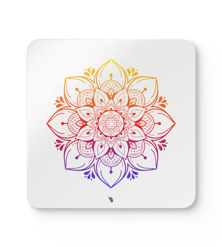 Vibrant Mandala Cork Coaster Set | Colorful Drink Coasters, Eco-Friendly Decor
