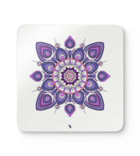 Vibrant Mandala Cork Coaster Set | Colorful Drink Coasters, Eco-Friendly Decor